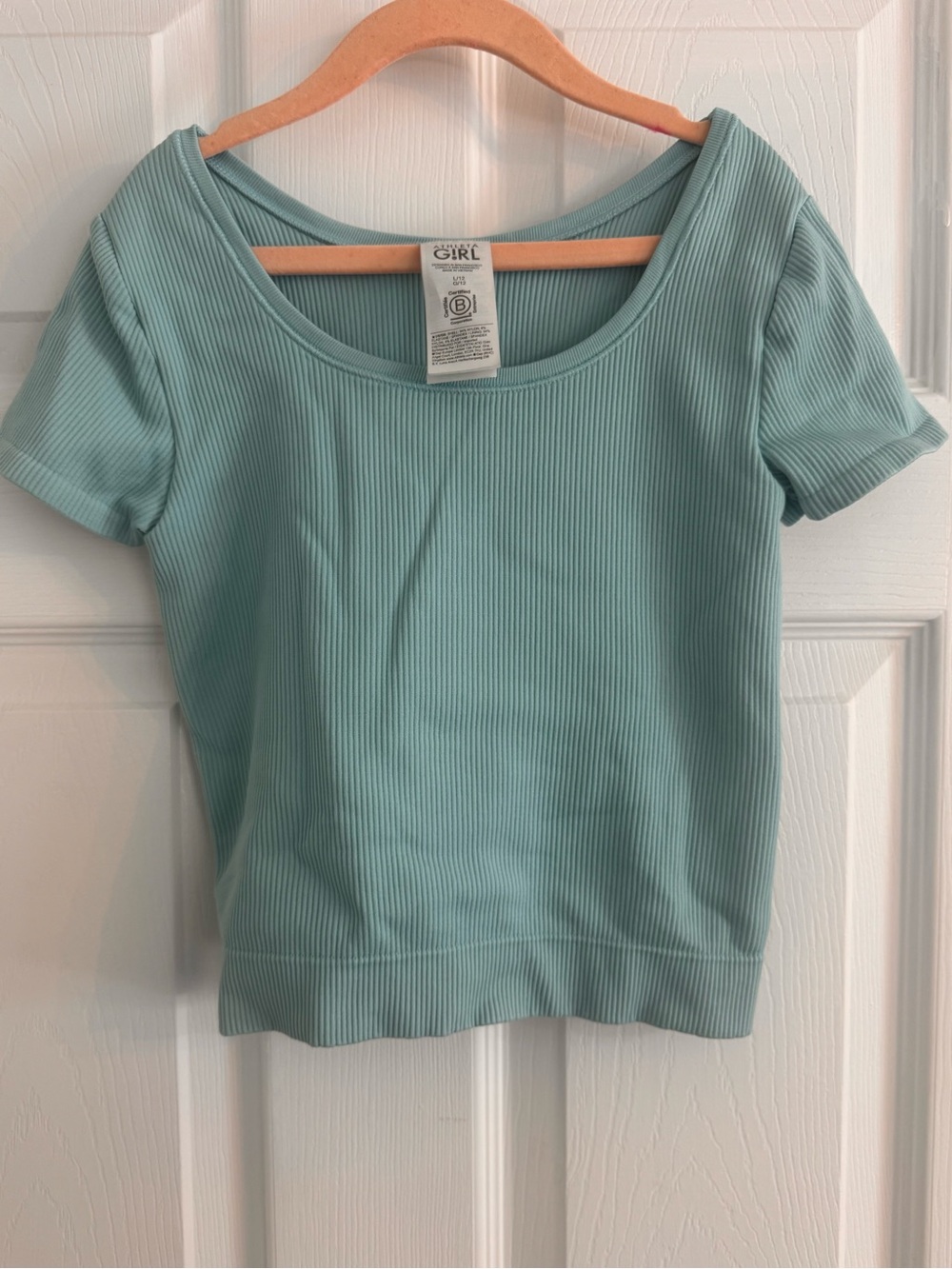 Athleta Ribbed Scoop Neck Crop Top in Mint